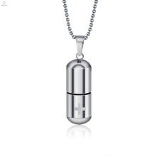 Fashion Latest Model Stainless Steel Pill Pendant Jewelry
